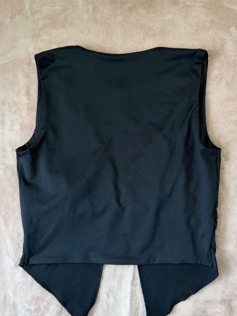 Euphoria Rave Black Wing Rhinestone Handkerchief Hem Crop Top Small NWT — photo 3