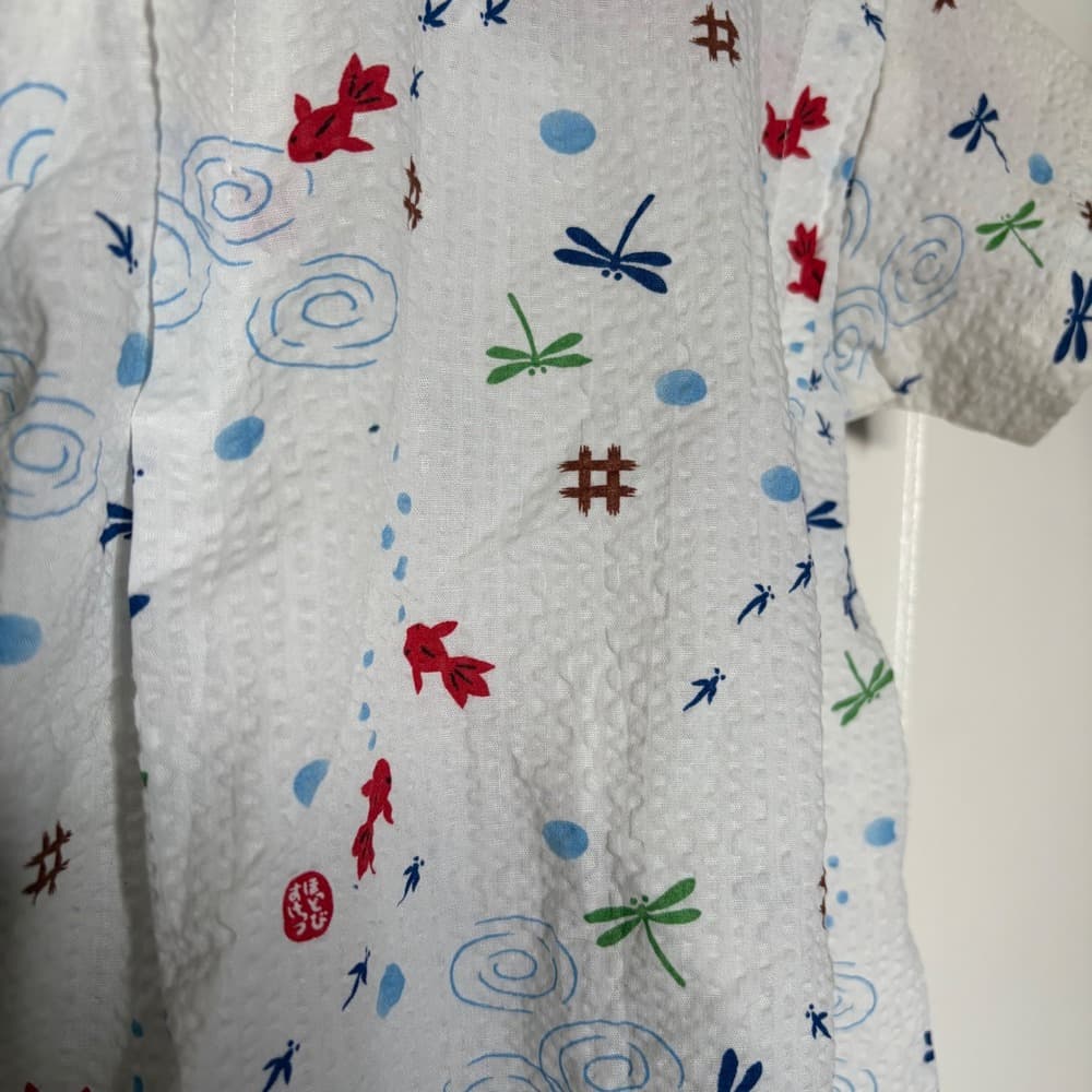 Miki House Hot Biscuits Baby Jinbei Romper Goldfish Dragonfly Print White 60-70 — photo 4
