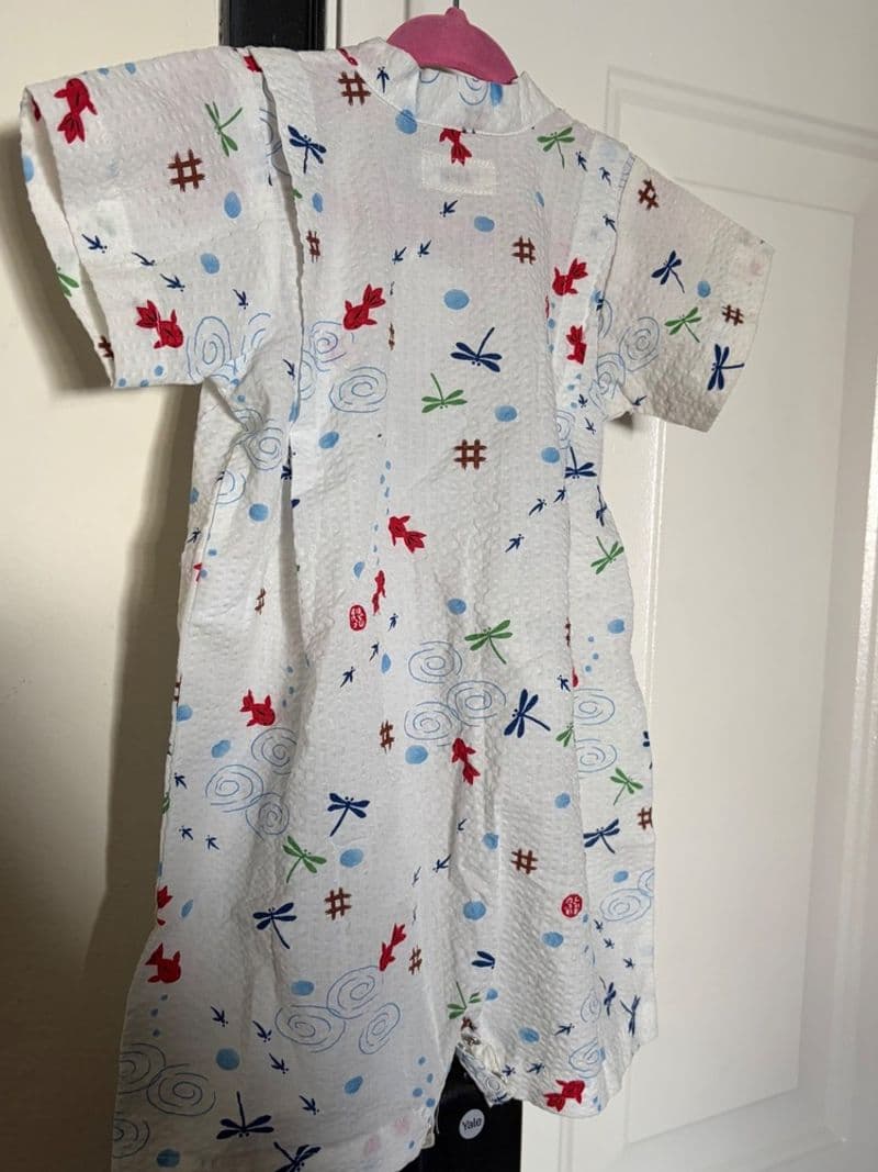 Miki House Hot Biscuits Baby Jinbei Romper Goldfish Dragonfly Print White 60-70 — photo 3