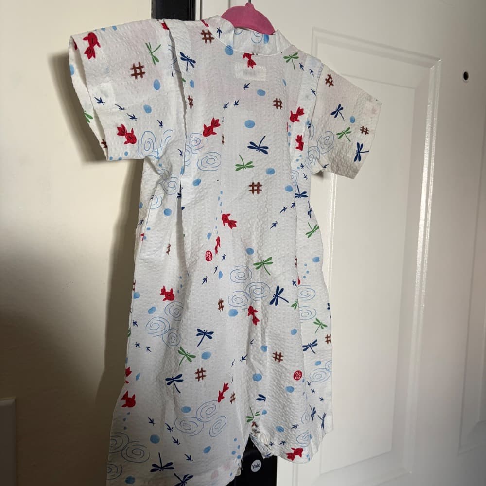Miki House Hot Biscuits Baby Jinbei Romper Goldfish Dragonfly Print White 60-70 — photo 3