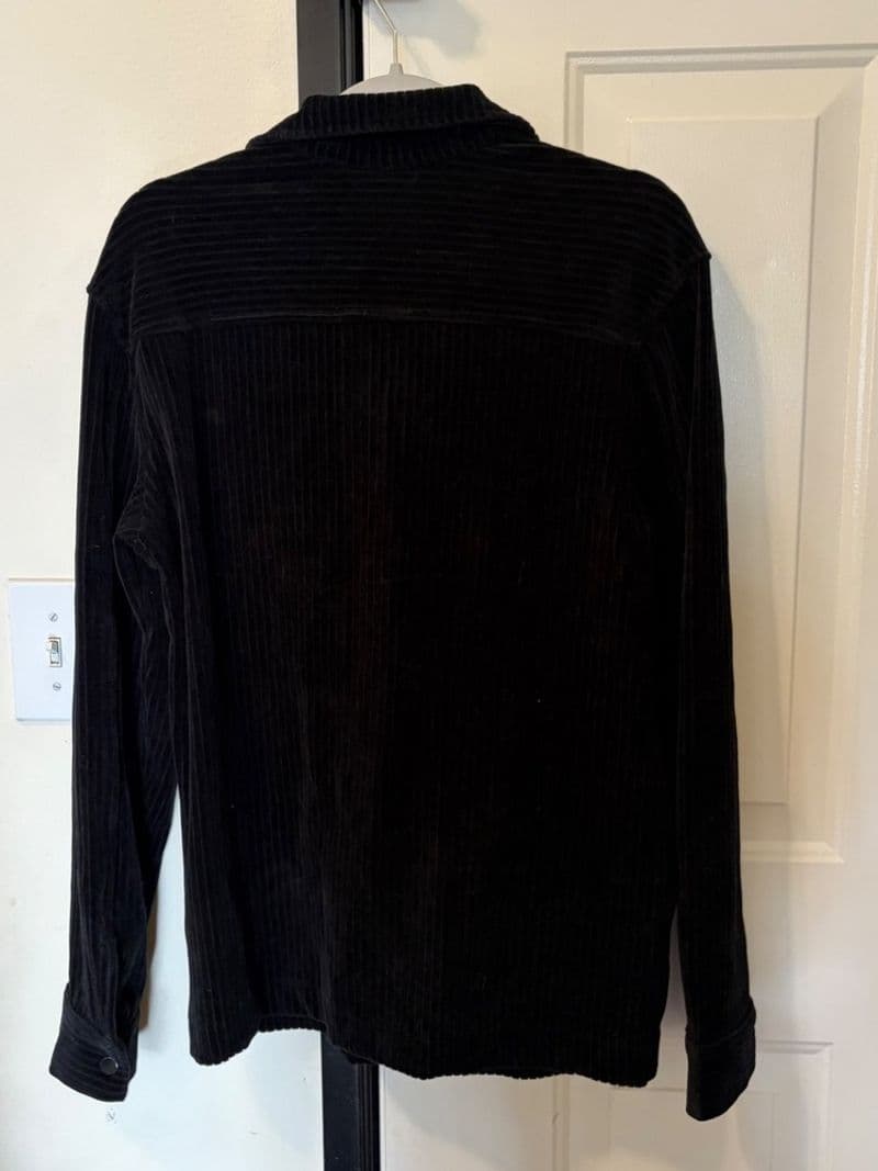 H&M Black Corduroy Shirt Jacket Regular Fit Overshirt Small NWT — photo 3