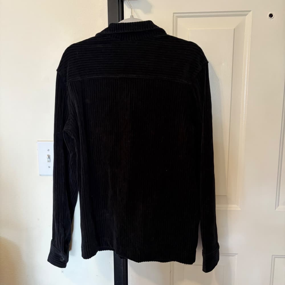 H&M Black Corduroy Shirt Jacket Regular Fit Overshirt Small NWT — photo 3