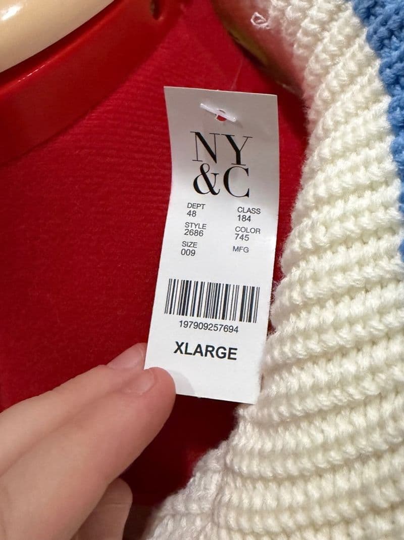 New York & Company 80s Style Colorblock Stripe Quarter Zip Sweater Vest XL NWT — photo 2