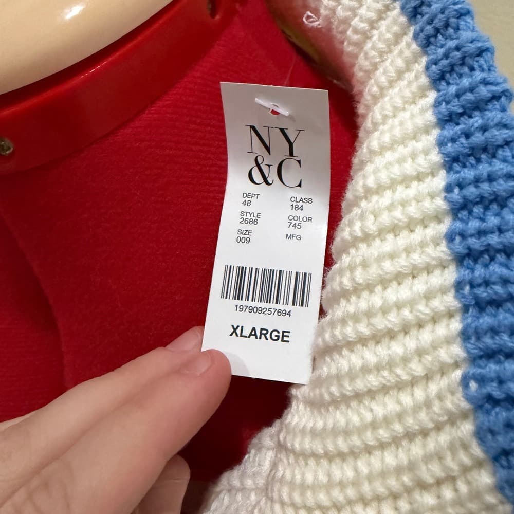 New York & Company 80s Style Colorblock Stripe Quarter Zip Sweater Vest XL NWT — photo 2