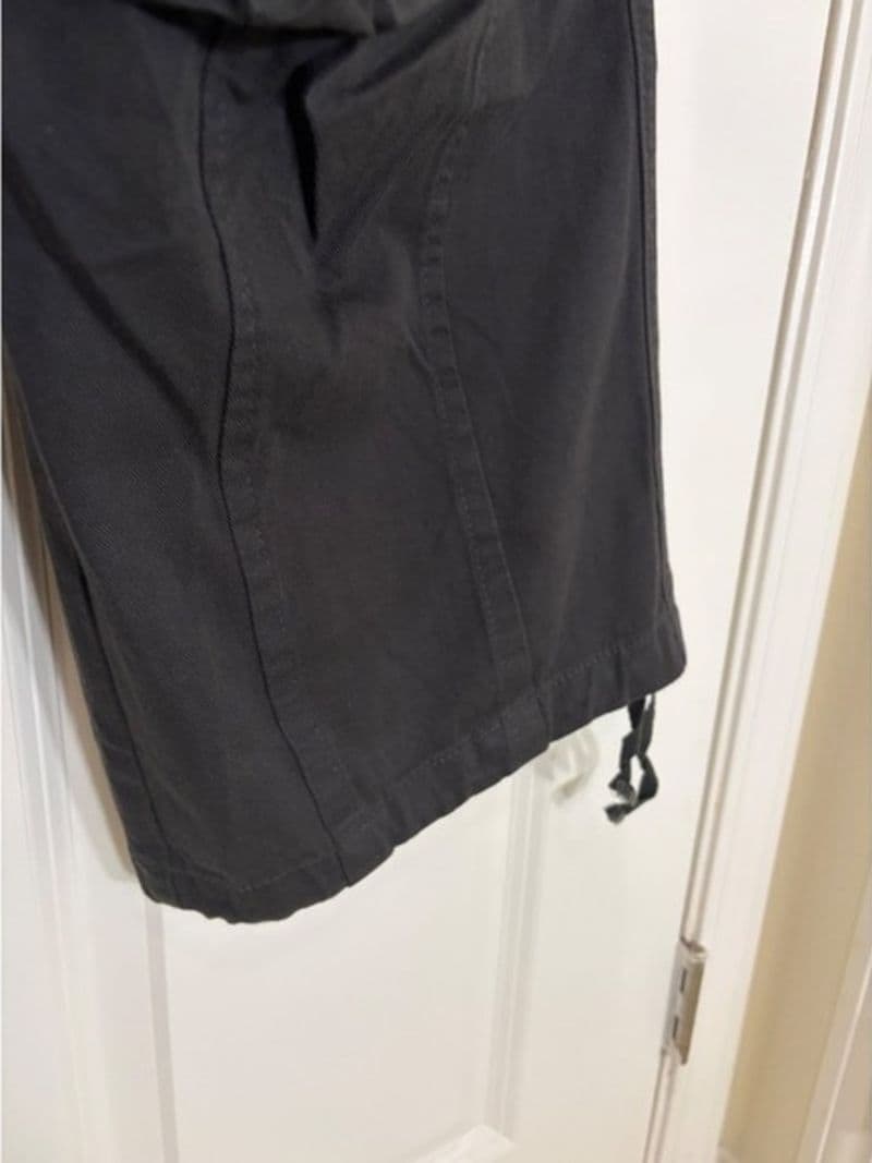 PMGO Mens Cargo Pants Black Drawstring Waist Multiple Pockets Size Large — photo 4
