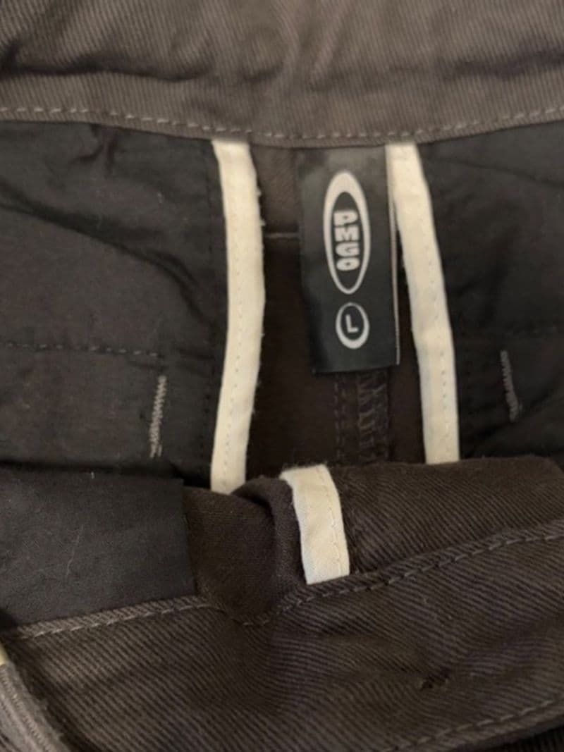 PMGO Mens Cargo Pants Black Drawstring Waist Multiple Pockets Size Large — photo 5