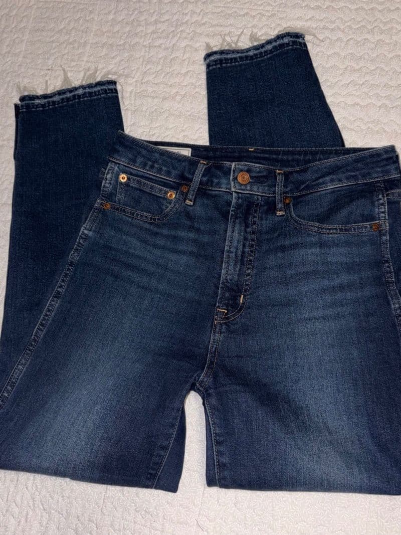 Gap Vintage Slim Sky High Jeans Dark Wash Raw Hem Denim Womens Size 28 6R — photo 1