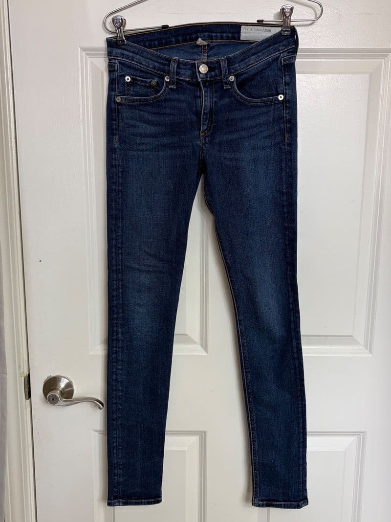 Rag & Bone JEAN Skinny Jeans Woodford Dark Wash W1502K520 Blue Denim Womens 26 — photo 1