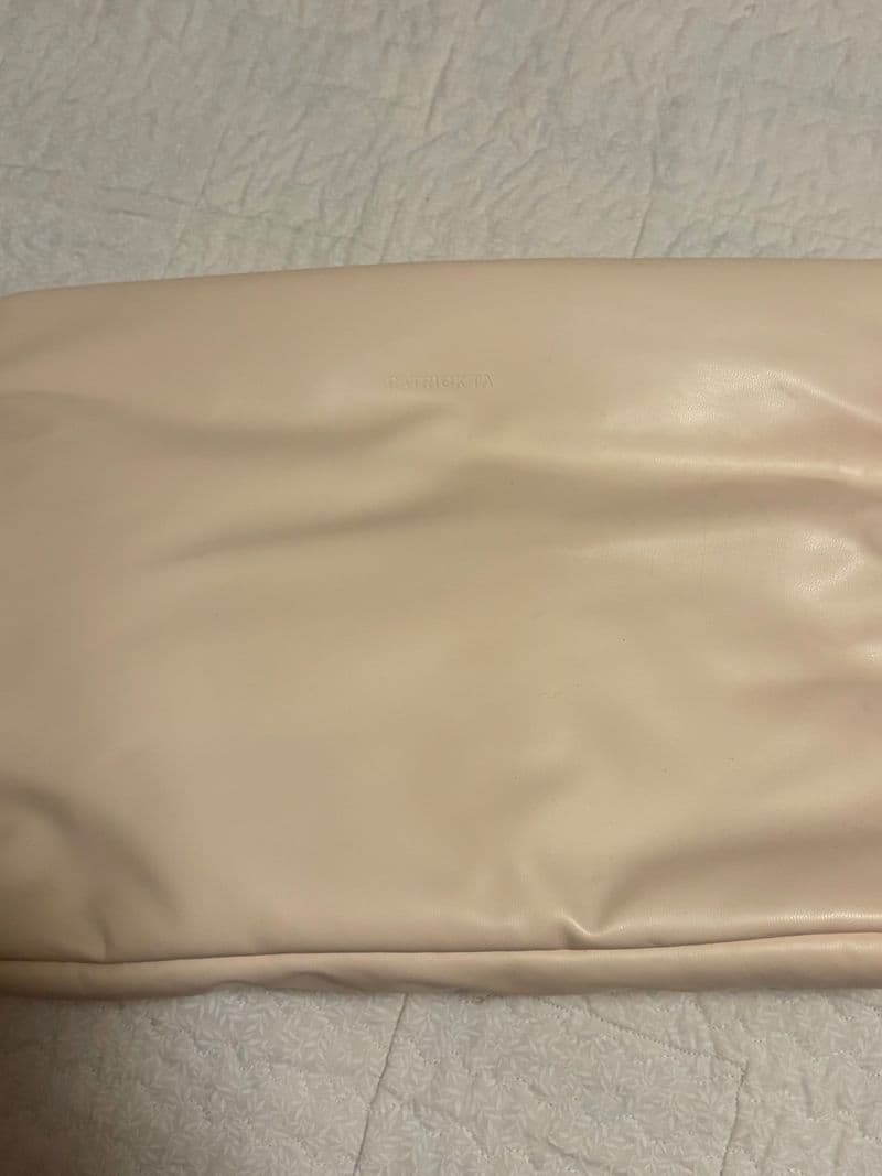 Patrick Ta Major Glow Makeup Bag Peach Vegan Leather Padded Oversized Pouch — photo 1