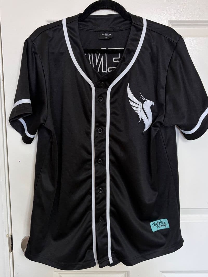 Illenium Electric Family Baseball Jersey Black White Phoenix Logo Size M — photo 1
