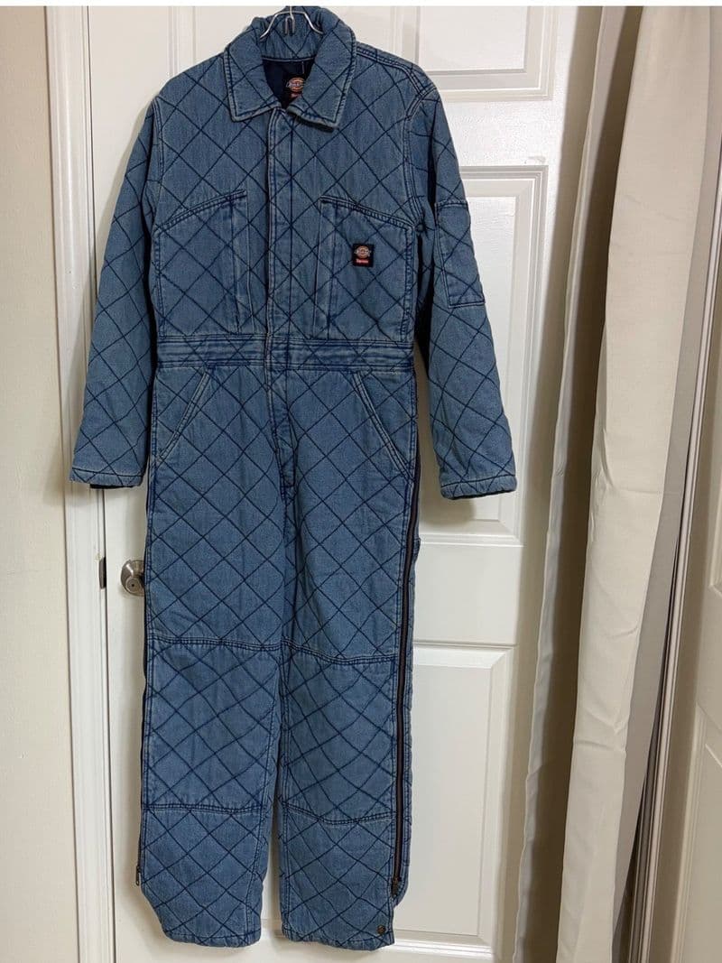 Supreme Dickies Quilted Denim Coverall Blue Washed Jumpsuit Small FW22 — photo 1