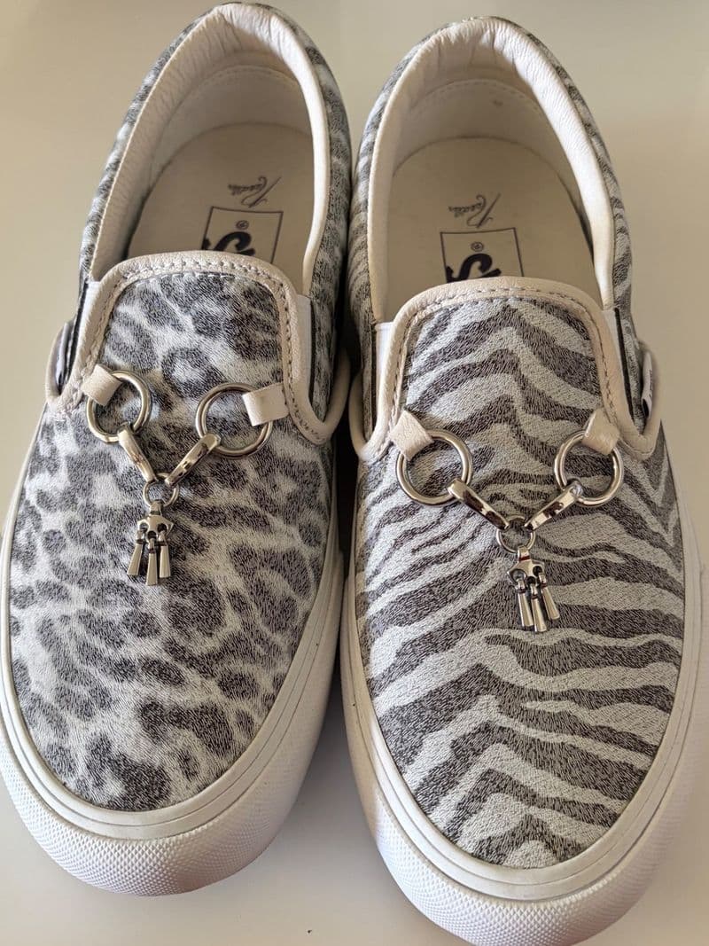 Vans Vault x Needles Classic Slip-On V Zebra Leopard Animal Print Bit Charms — photo 1