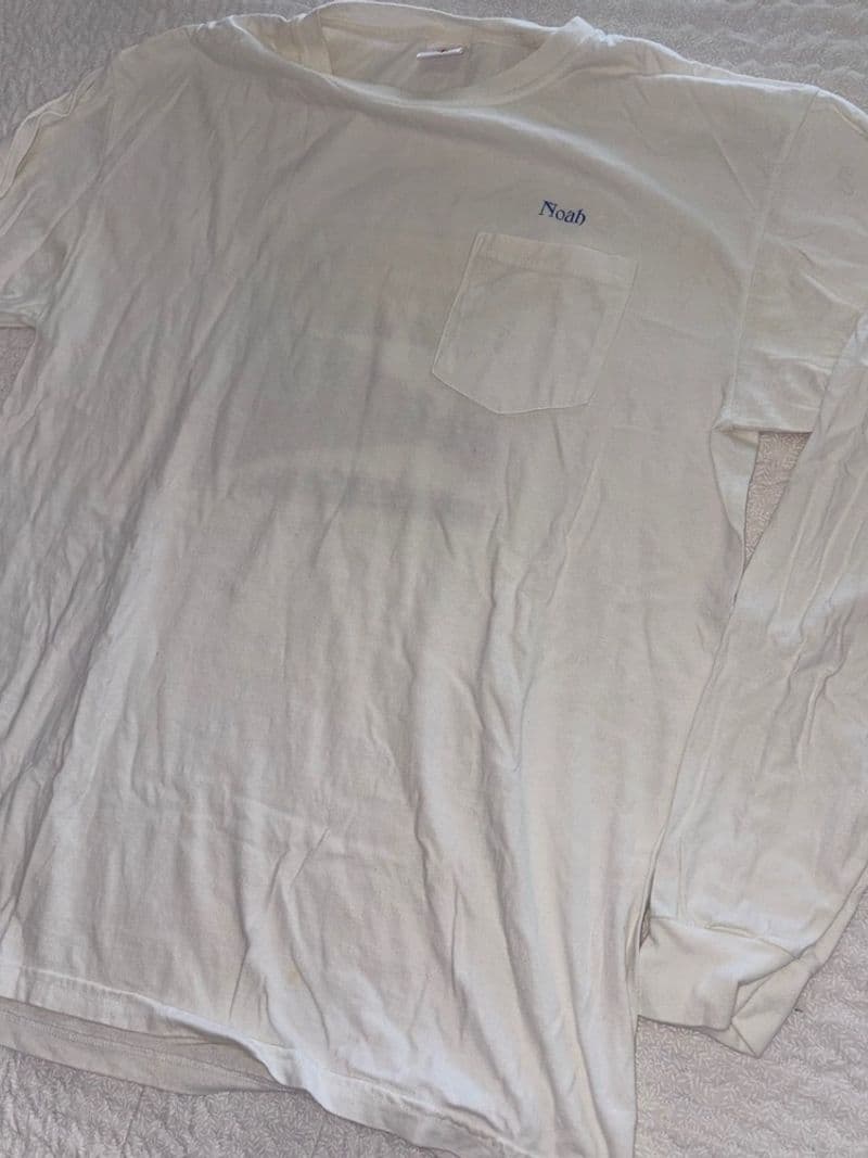 Noah Joy Unlimited Long Sleeve Pocket T-Shirt White Mens Large Streetwear — photo 1