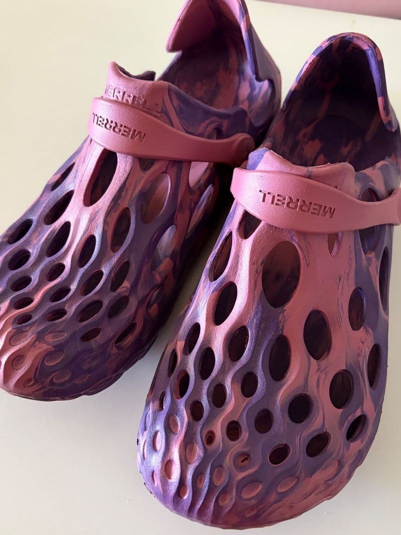 Merrell Hydro Moc Womens 7 Water Shoes Marbled Burgundy Purple Slip On Clogs — photo 1