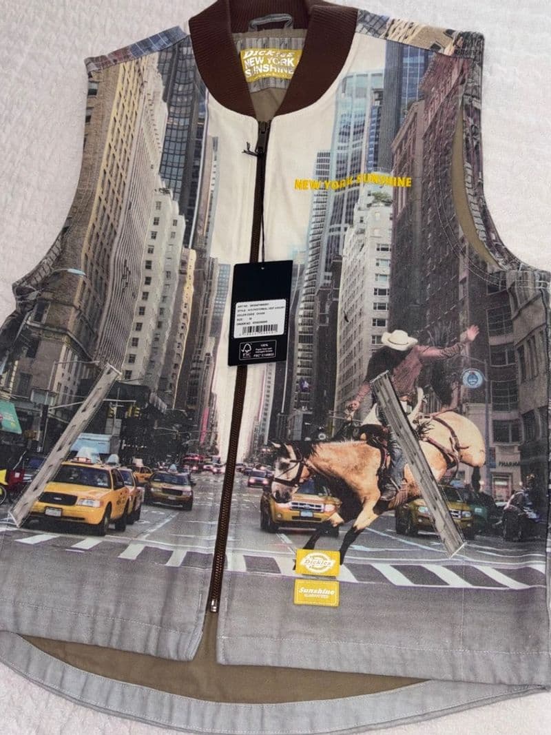 Dickies New York Sunshine Photoreal Vest Assortment Canvas Zip Up Mens Medium — photo 1