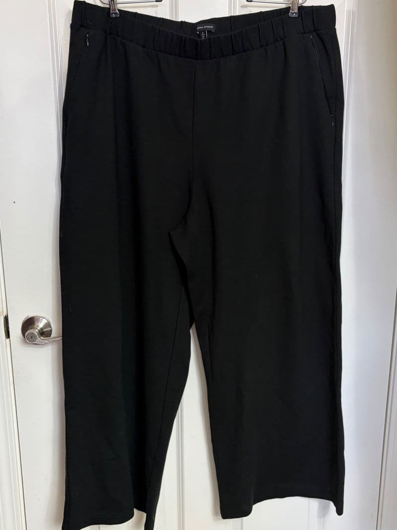 Universal Standard Black Ponte Wide Leg Pull On Pants Large L USPA1217 — photo 1