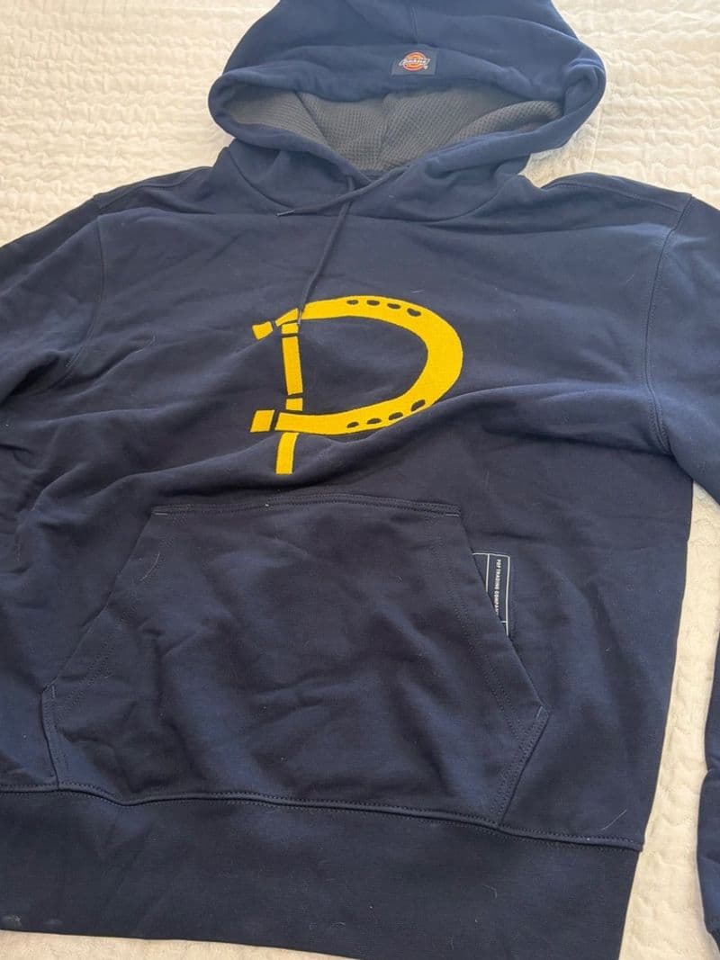 Dickies x Pop Trading Company Navy Blue Horseshoe D Graphic Hoodie Mens Medium — photo 1