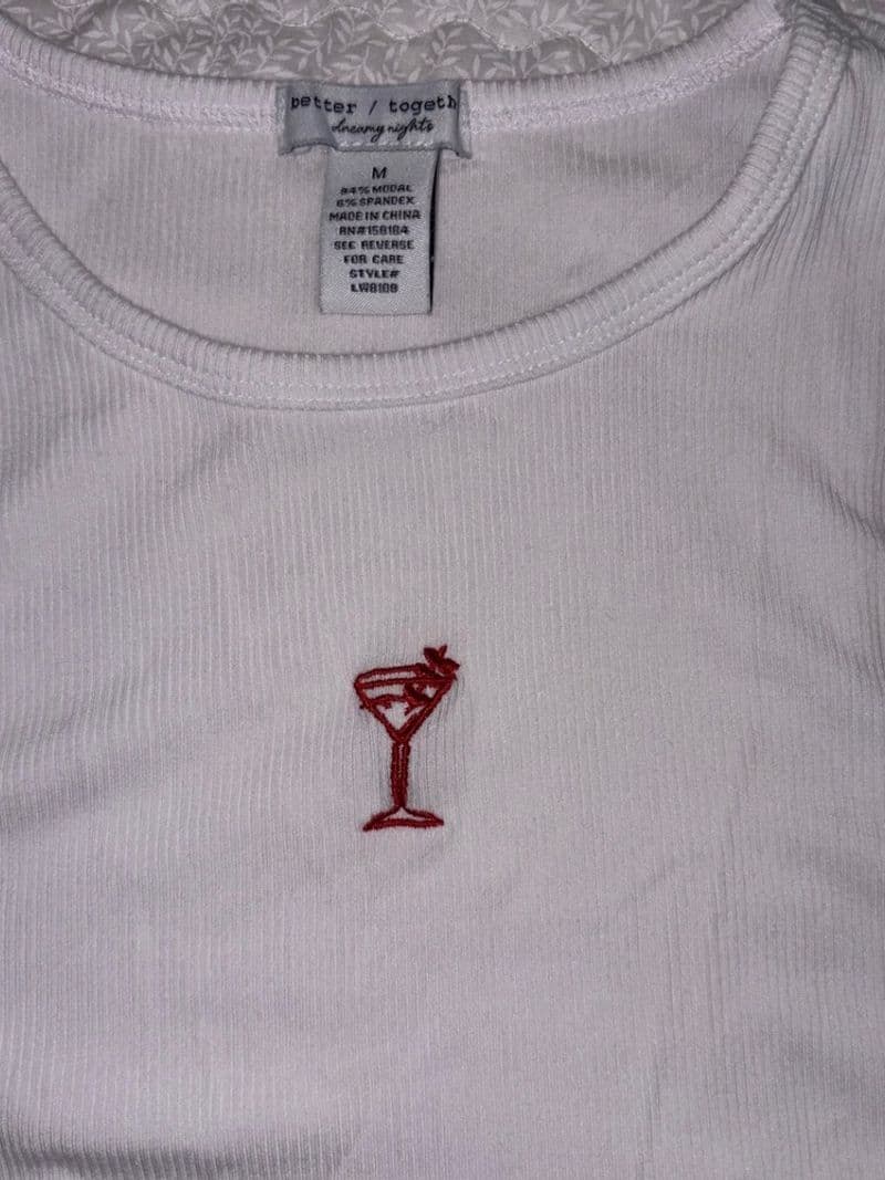Better Together Dreamy Nights Martini Pajama Set Ribbed Tank & Shorts Pink White — photo 1