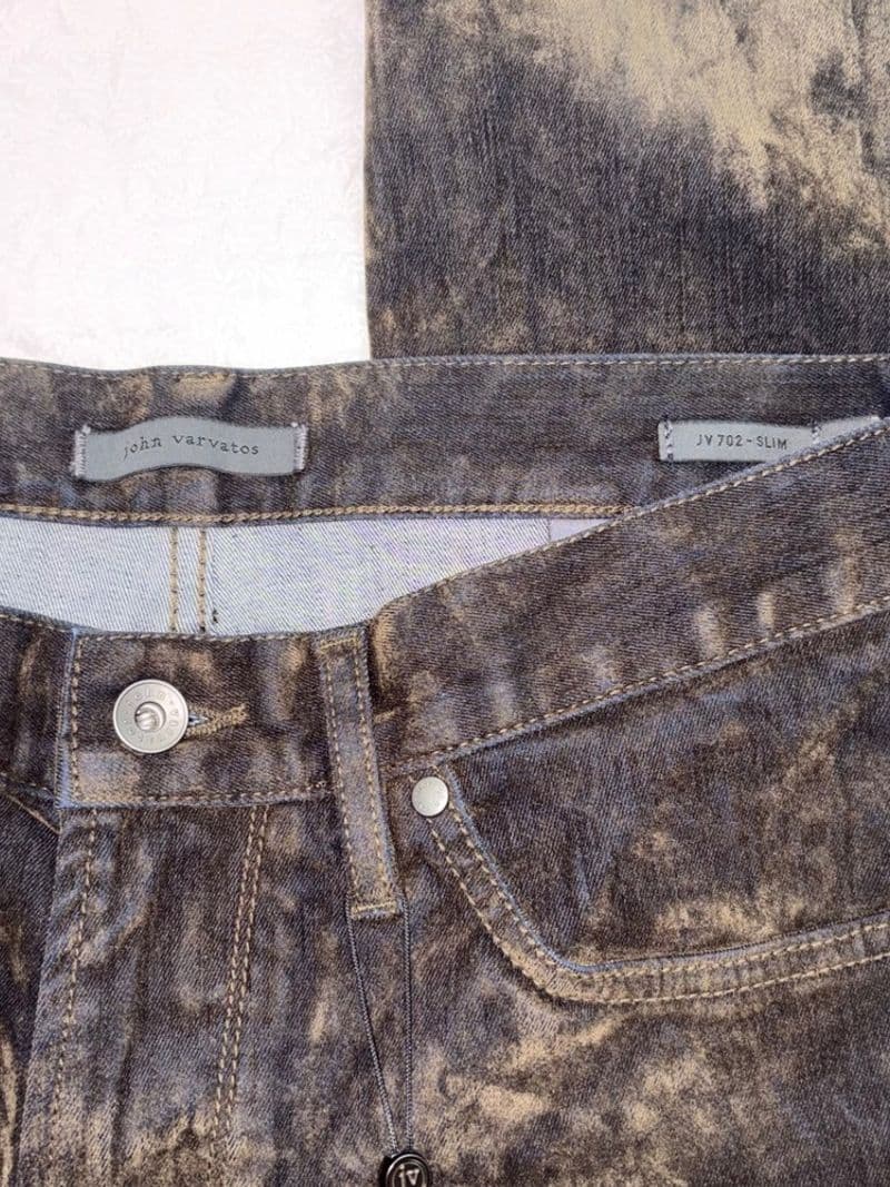 John Varvatos JV 702 Slim Fit Pants Fern Brown Acid Wash Corduroy 31 — photo 1
