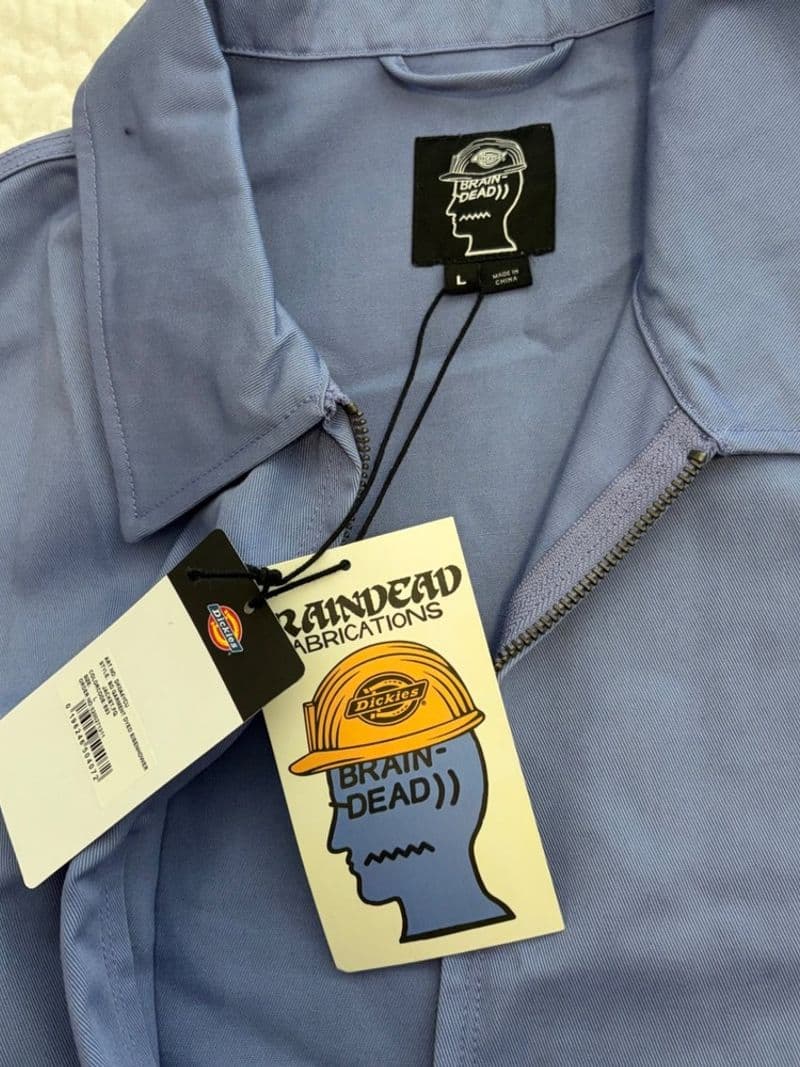 Brain Dead x Dickies Light Blue Garment Dyed Eisenhower Jacket Mens Large NWT — photo 1
