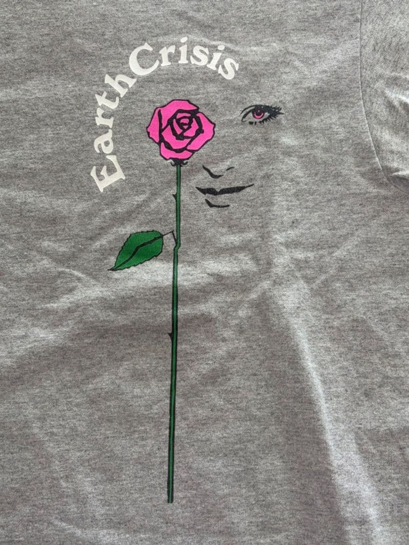 Noah NYC Earth Crisis Rose Graphic Tee Heather Grey Small Streetwear T-Shirt — photo 1