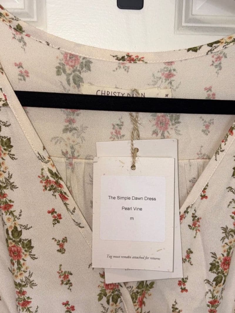 Christy Dawn The Simple Dawn Dress Pearl Vine Floral Midi Medium NEW — photo 1