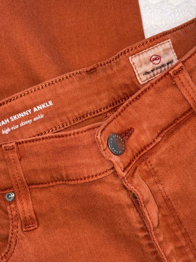 AG Adriano Goldschmied Farrah Skinny Ankle High Rise Jeans Rust Orange — photo 1