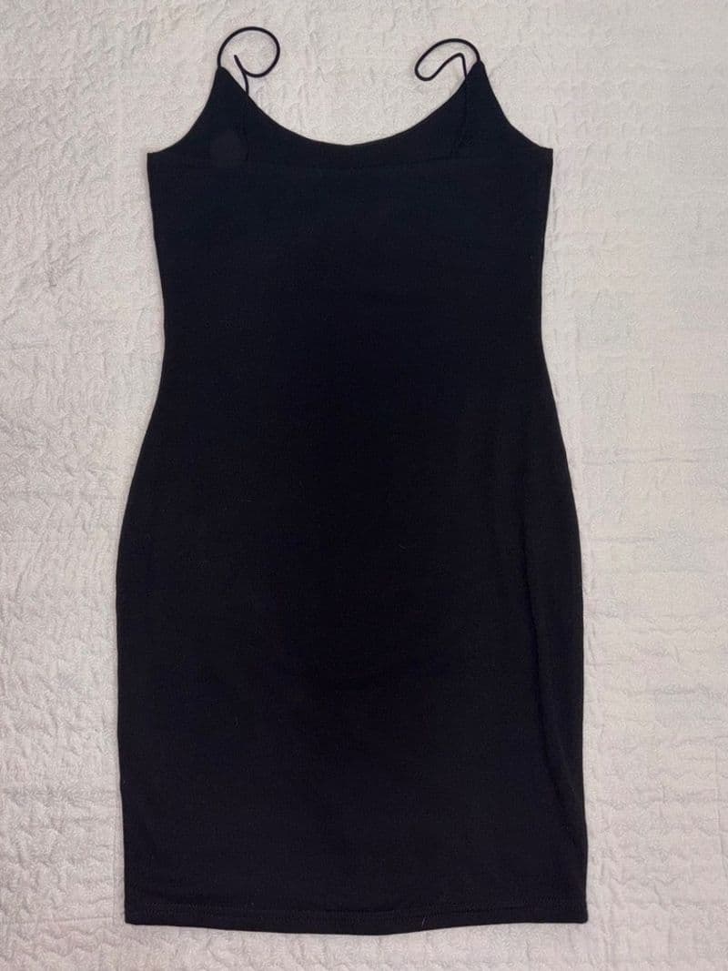 Showpo Just Float On Dress Black Spaghetti Strap Bodycon Mini Dress Size 6 XS — photo 1