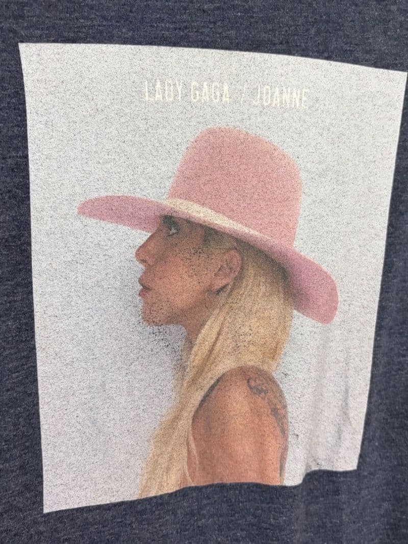 Lady Gaga Joanne Album Cover Graphic T-Shirt Charcoal Navy Blue Small — photo 1