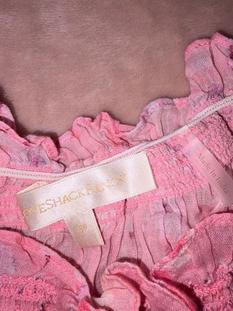 LoveShackFancy Rosalinda Crop Top in Coral Blaze XS — photo 1