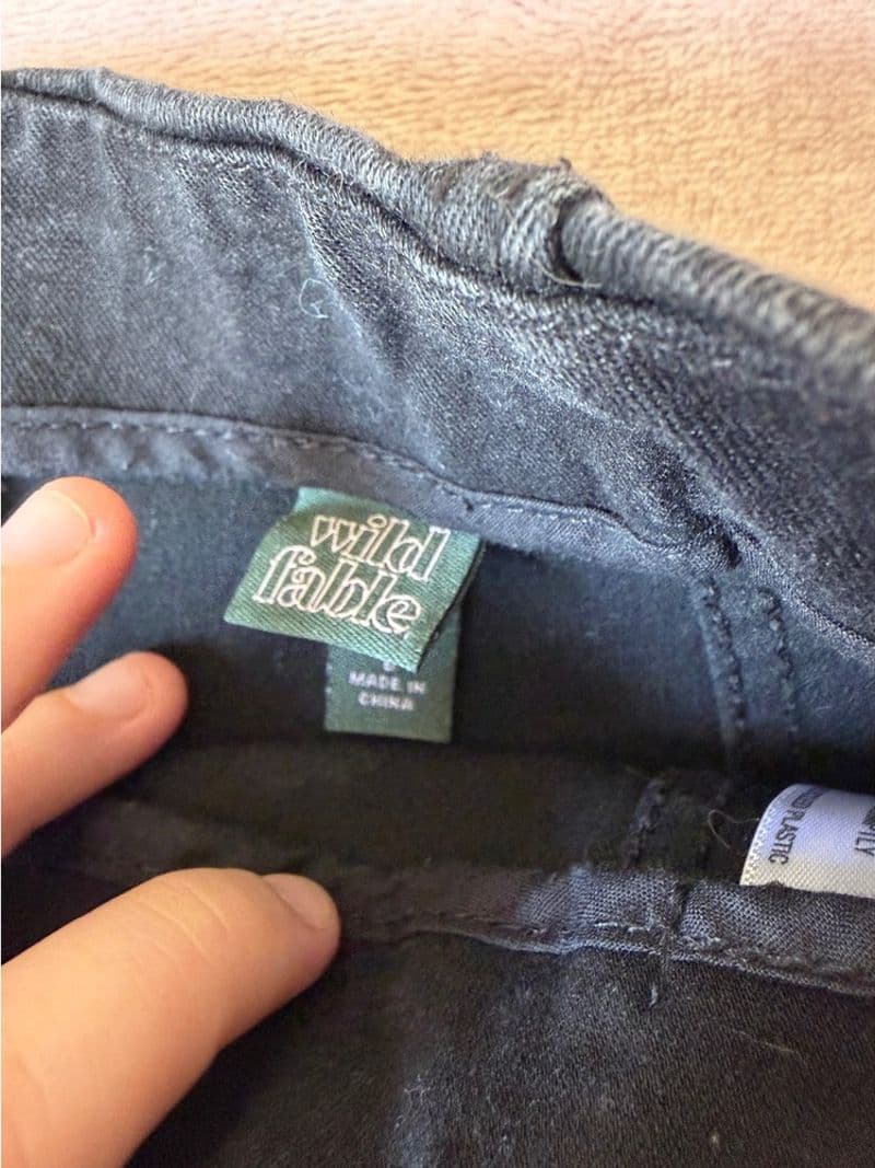 Wild Fable Black Denim Mini Skirt High Waisted Paneled Jean Skirt Size 6 — photo 1