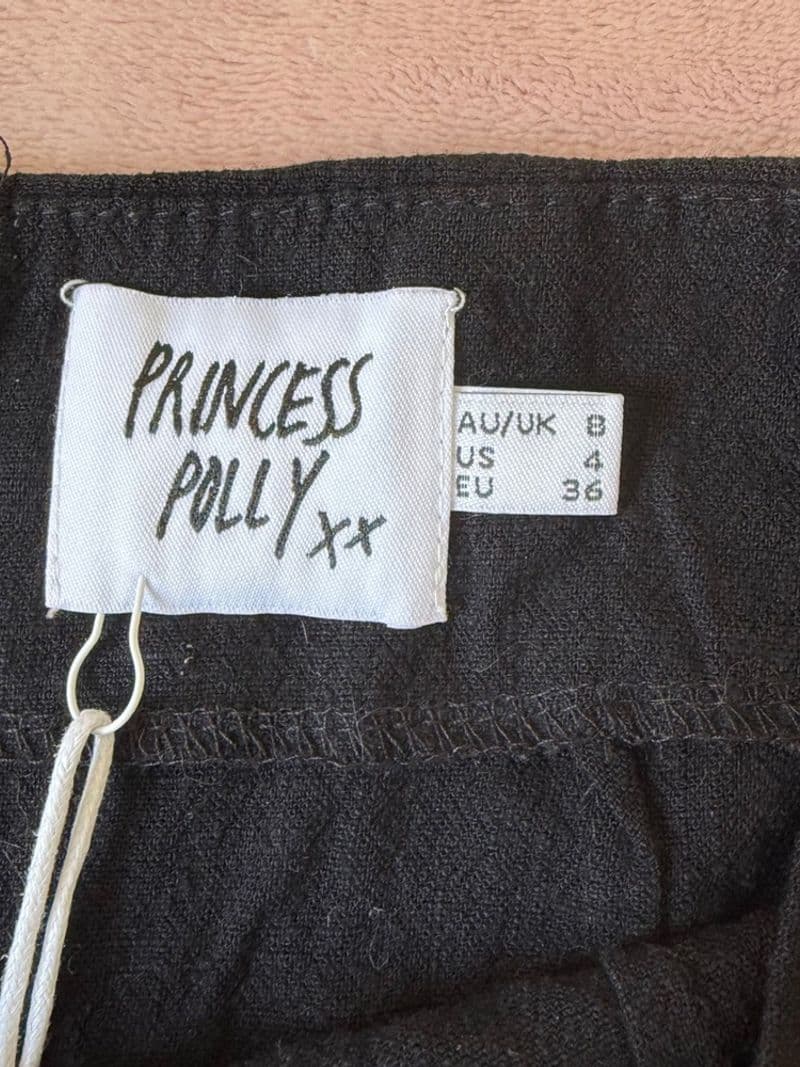 Princess Polly Selby Mini Skirt Black Size US 4 High Waisted A-Line 419098 — photo 1