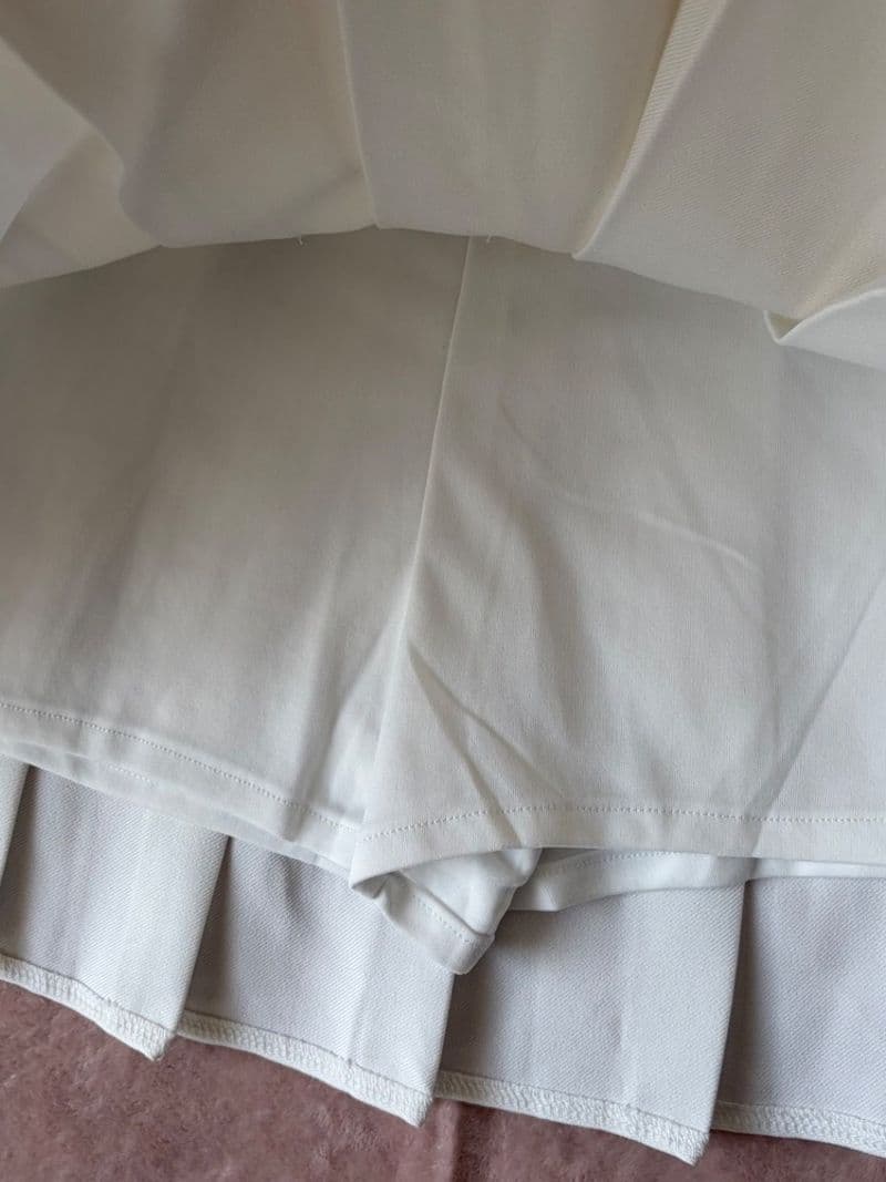 Preppy White Pleated Tennis Skort Mini Skirt Large — photo 1