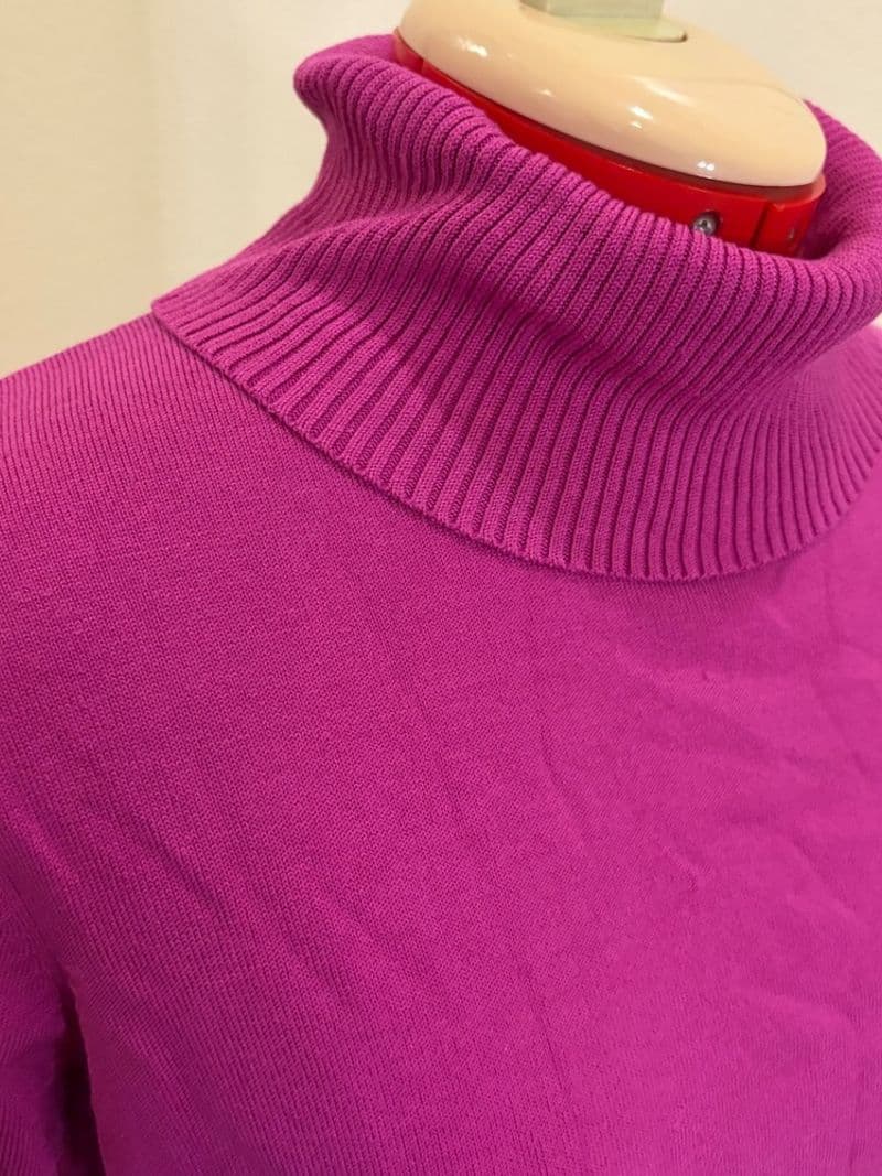 August Silk Knits Magenta Pink Silk Blend Turtleneck Sweater Womens Small — photo 1