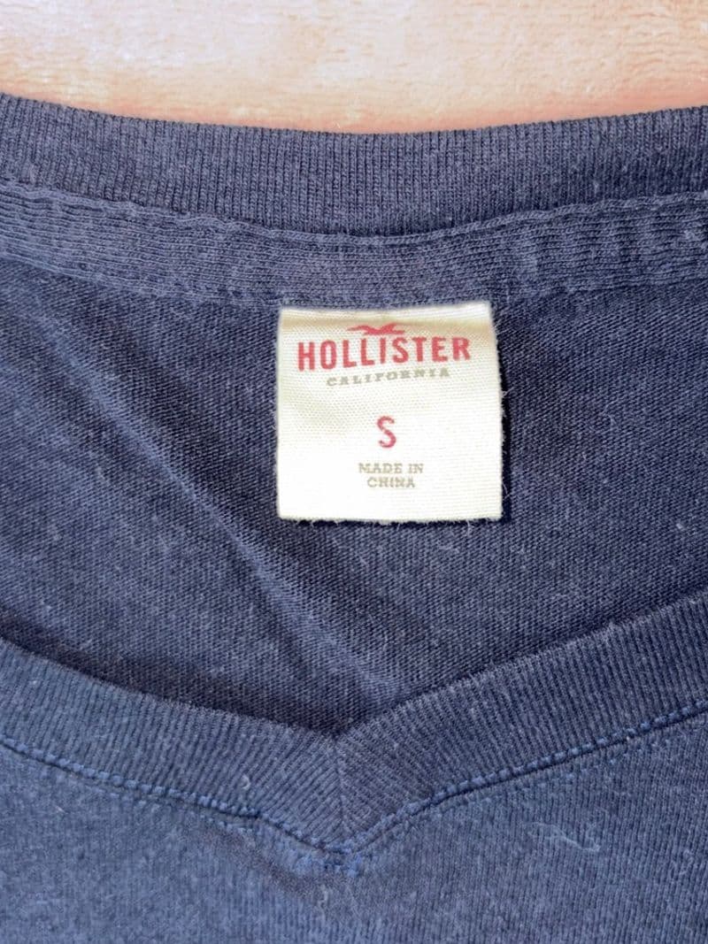 Hollister California Navy Blue Ice Cream Graphic V-Neck Cap Sleeve Tee Small — photo 1