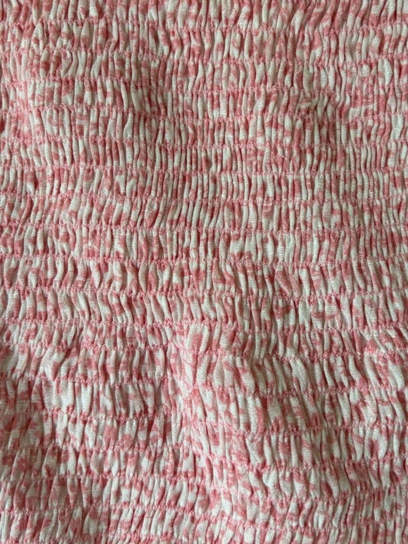 Honey Punch Pink Floral Smocked Tube Top Tie Shoulder Small T2784C — photo 1