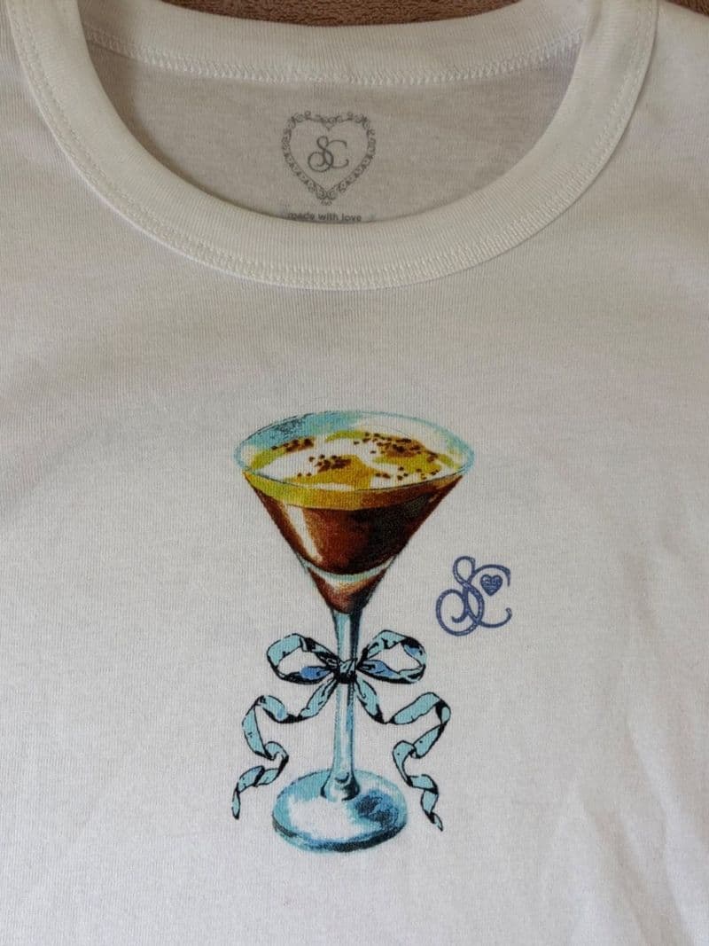 Sabrina Carpenter Short n Sweet Cafe Los Angeles Espresso Martini Baby Tee M — photo 1