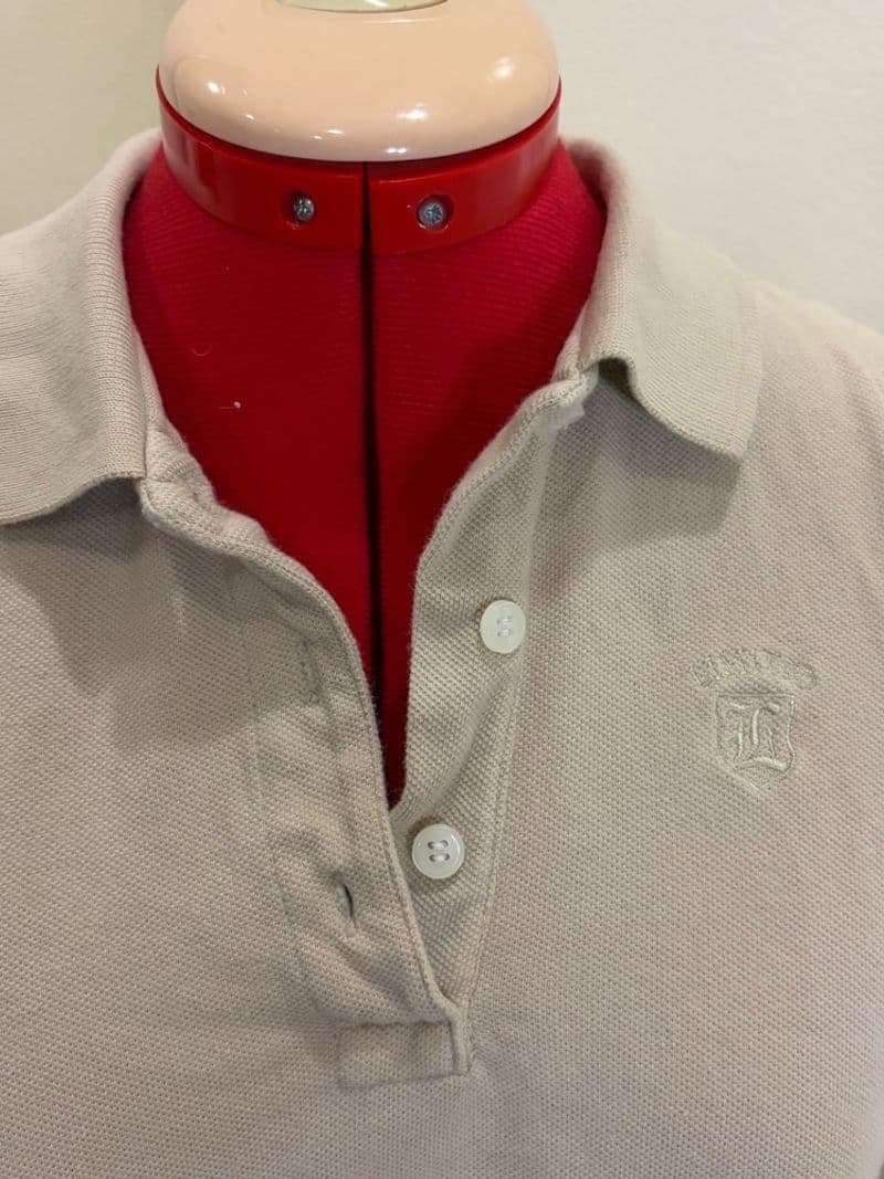 Y2K Preppy The Limited Sleeveless Polo Shirt Beige Cotton Pique Logo Size Small — photo 1