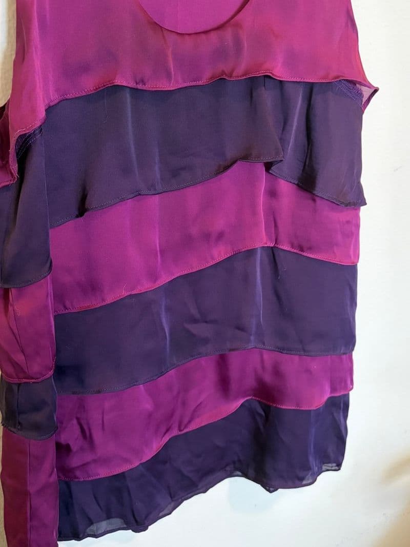 Forever 21 Going Out Top 2016 Tiered Ruffle Chiffon Tank Top Blouse Medium — photo 1