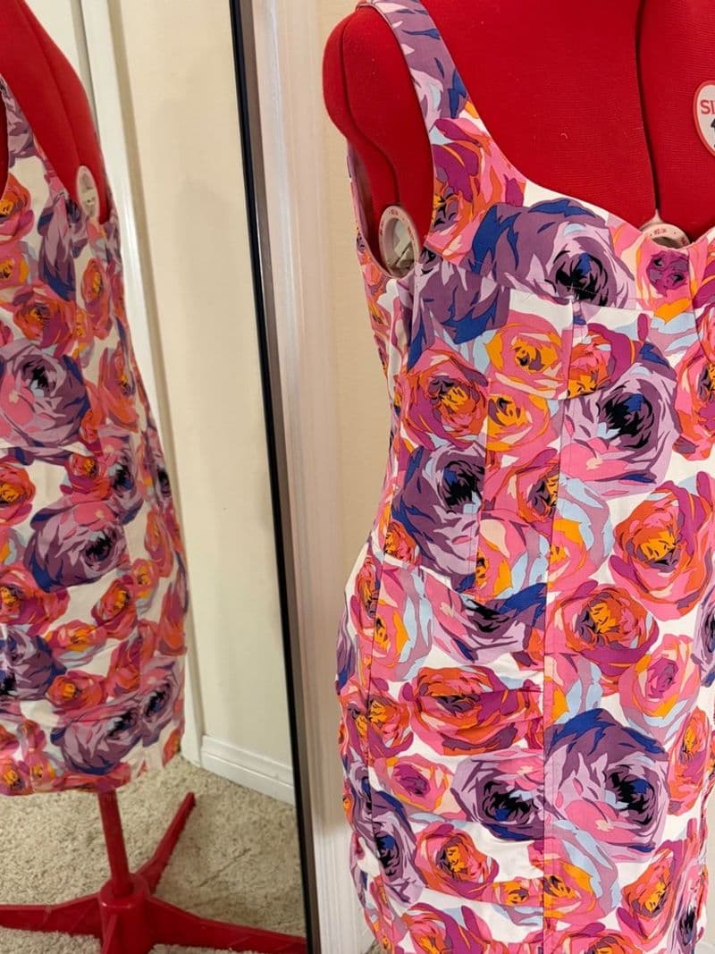 Nanette Lepore Candy Girl pink& purple floral print ruched sleeveless mini dress — photo 1