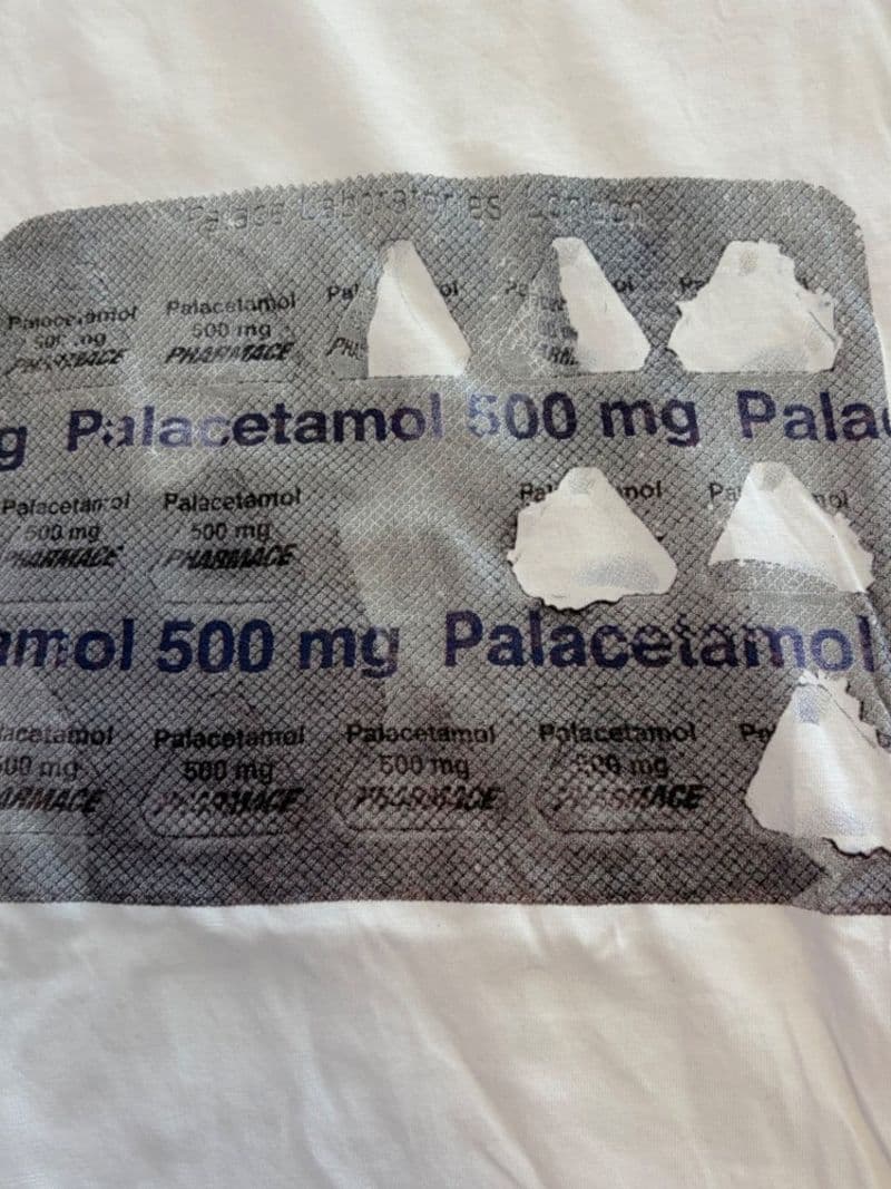 Palace Skateboard Palacetamol Graphic T-Shirt White Mens Medium RN 150137 — photo 1