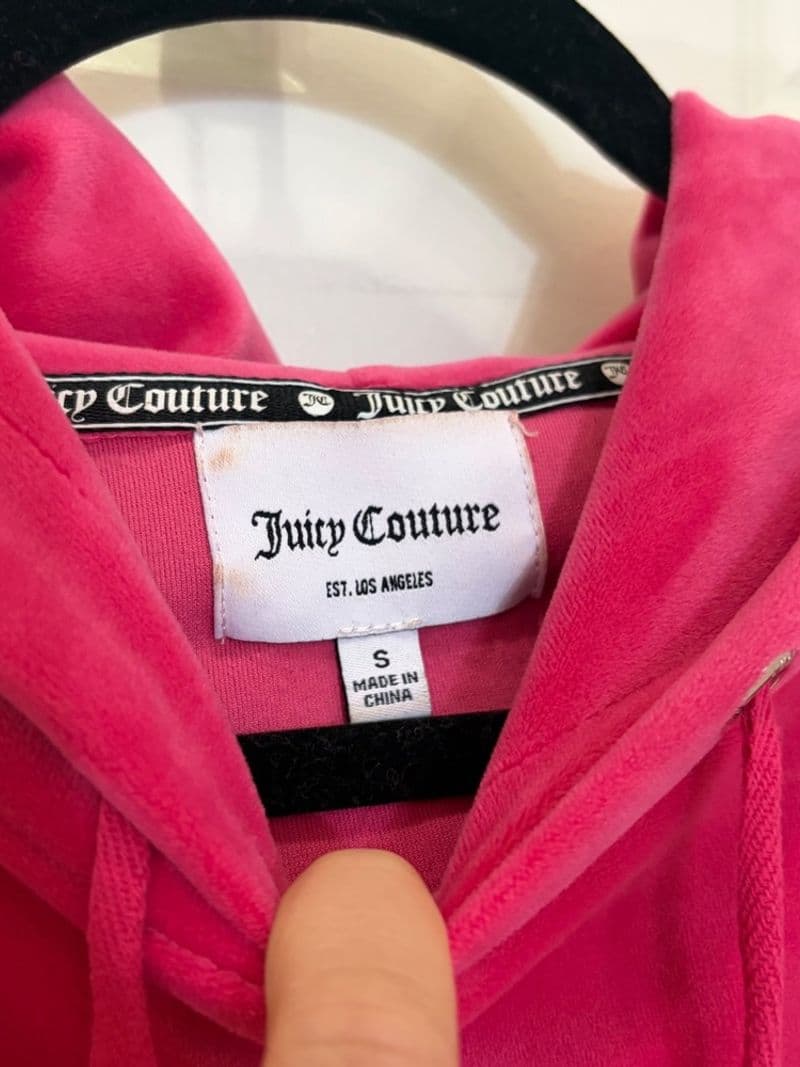 Juicy Couture Hot Pink Velour Rhinestone Logo Hoodie Dress Small Y2K Style — photo 1