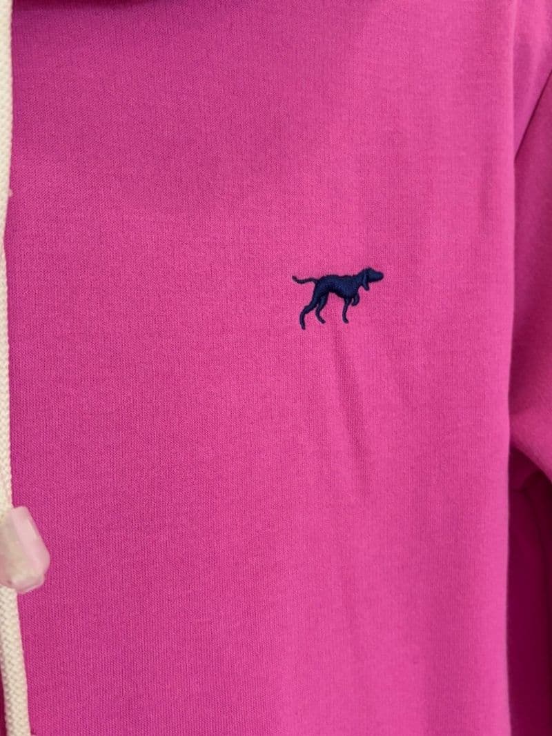 Pointer Brand Pink Fleece Pullover Hoodie Sweatshirt Embroidered Logo Mens Large — photo 1